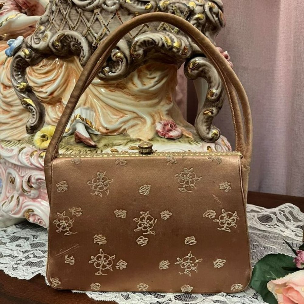 Vintage Silk and Bead Evening Purse Made in England